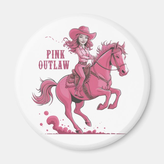 Aimant Une cowgirl confiante à cheval (Devant)