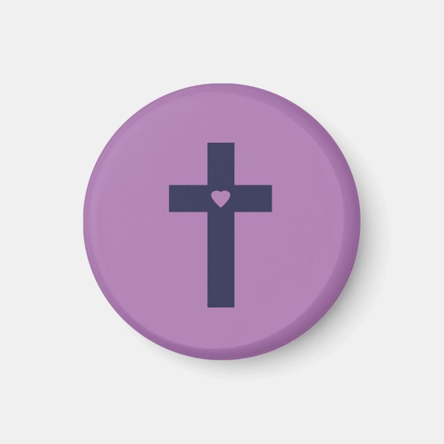 Aimant Une croix avec un cœur Art d'amour sacré (Devant)