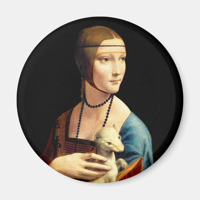 Aimant Une dame avec une mine par Leonardo Da Vinci (Devant)