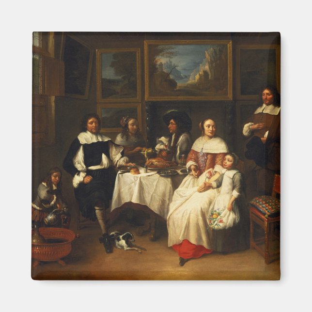 Aimant Une famille flamande au dîner (Devant)