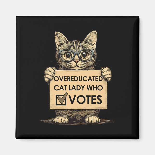 Aimant Une Femme Au Chat Suréduquée Qui Vote (Devant)