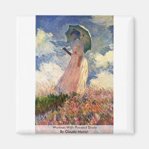 Aimant Une Femme Avec Parasol Étudiée Par Claude Monet
