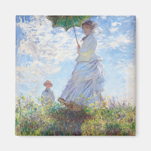 Aimant Une femme avec un parasol par Claude Monet