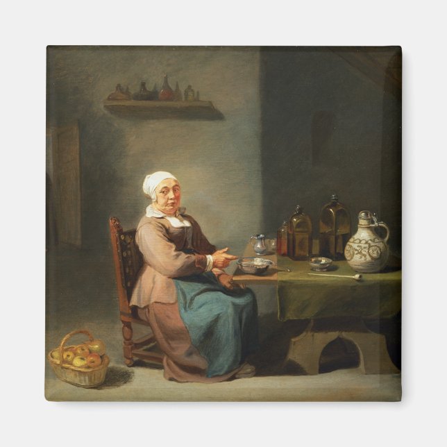 Aimant Une femme dans la cuisine (Devant)
