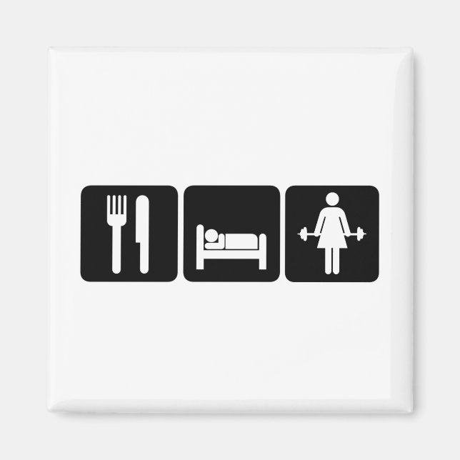 Aimant Une Femme Mange Sommeil Poids Lift (Devant)