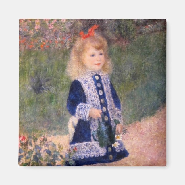 Aimant Une fille avec une canne d'arrosage par Pierre Ren (Devant)