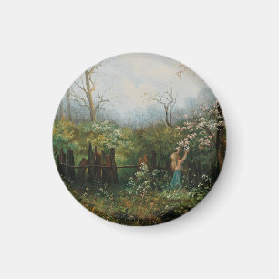 Aimant Une Fille dans le jardin – Olga Wisinger-Florian