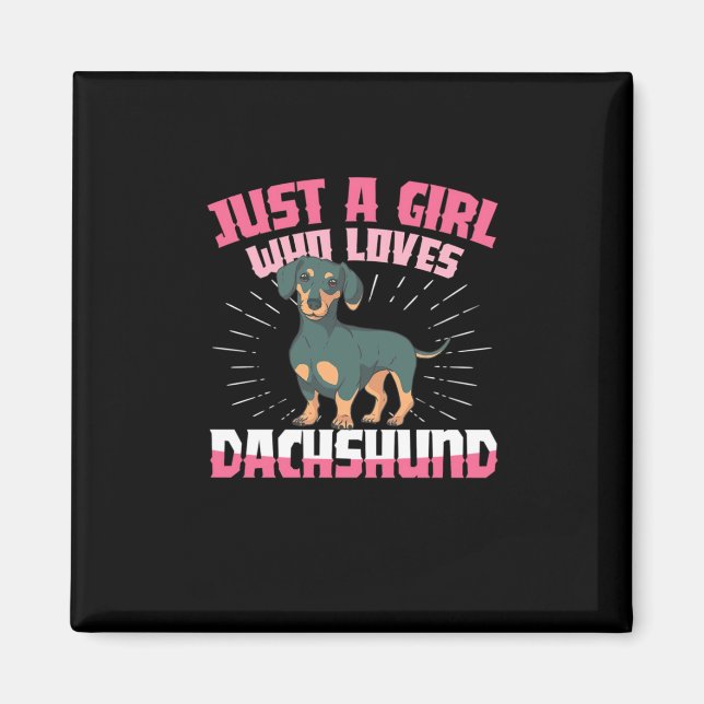 Aimant Une fille qui aime Dachshund (Devant)