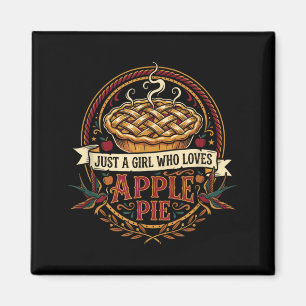 Aimant Une fille qui aime la cuisson de tarte vintage Tha