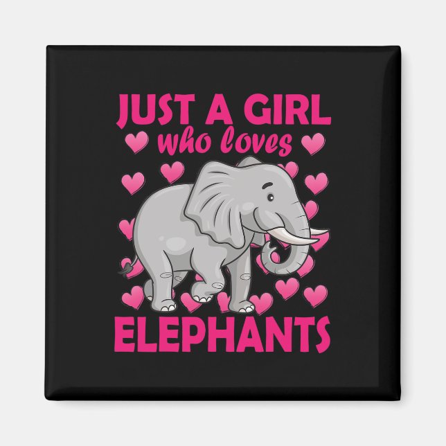 Aimant Une fille qui aime les éléphants Conservation des  (Devant)