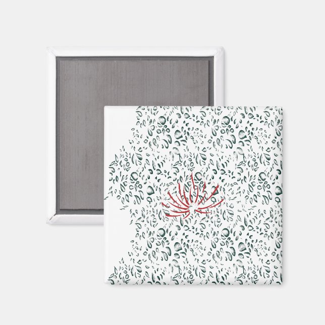 Aimant une fleur rouge sur un arrière - plan noir (Recto/Verso)