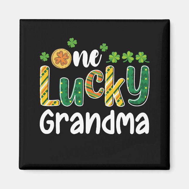 Aimant Une grand-mère chanceuse Saint Patrick journée fam (Devant)