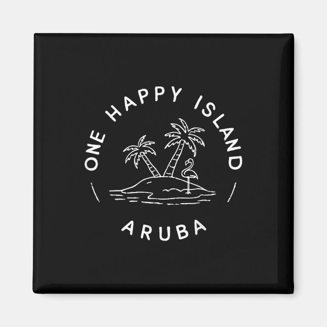 Aimant Une île heureuse Aruba Souvenir Vacances d'été Ma (Devant)