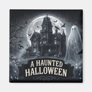 Aimant Une illustration gothique vintage d'Halloween hant