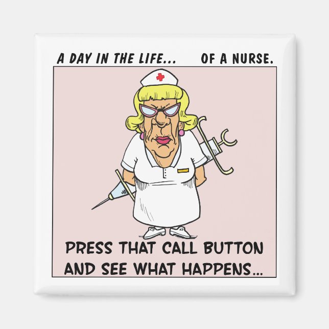 Aimant Une infirmière en colère menace les patients avec  (Devant)