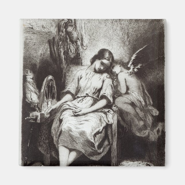 Aimant Une Jeune Femme Dodant d'un Ange (Devant)