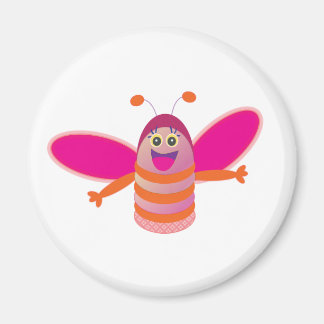 Aimant Une jolie abeille rose