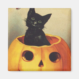 Aimant Une joyeuse Halloween par Ellen Clapsaddle, Chat V