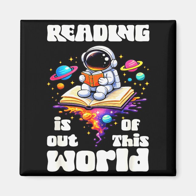 Aimant Une lecture amusante est un espace mignon hors de  (Devant)