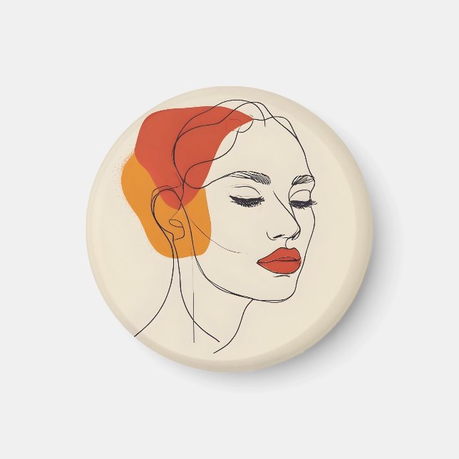 Aimant Une ligne d'art féminin (Devant)