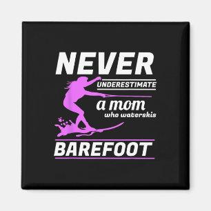 Aimant Une Maman Qui Waterskis Repied Eau Ski Rope