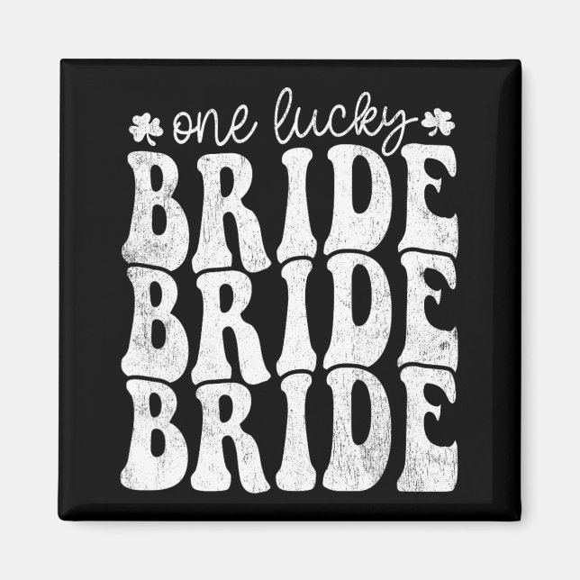 Aimant Une mariée chanceuse Groovy Joyeux St-Patrick Sham (Devant)