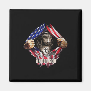 Aimant Une nation sous Dieu Jésus Art Nous Drapeau Christ