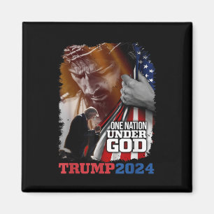Aimant Une nation sous Dieu Président Trump 2024 Amérique
