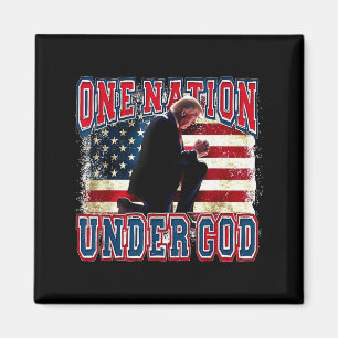 Aimant Une nation sous Dieu Trump Prie Jésus Drapeau amér
