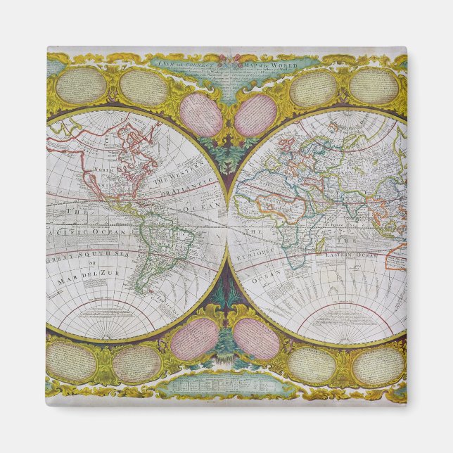 Aimant Une nouvelle carte du monde, 1770-1797 (Devant)