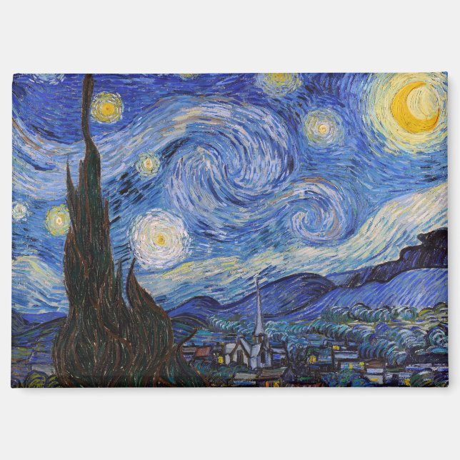 Aimant Une nuit étoilée : Saint Remy par Vincent Van Gogh (Recto)