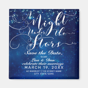 Aimant Une nuit sous les étoiles Mariage bleu Enregistrer
