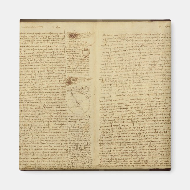 Aimant Une page du Codex Leicester, 1508-12 (Devant)