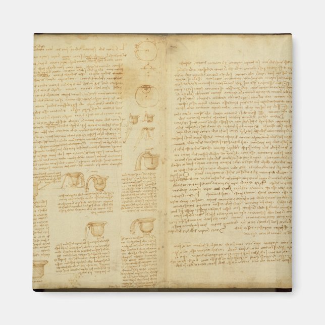 Aimant Une page du Codex Leicester, 1508-12 (Devant)