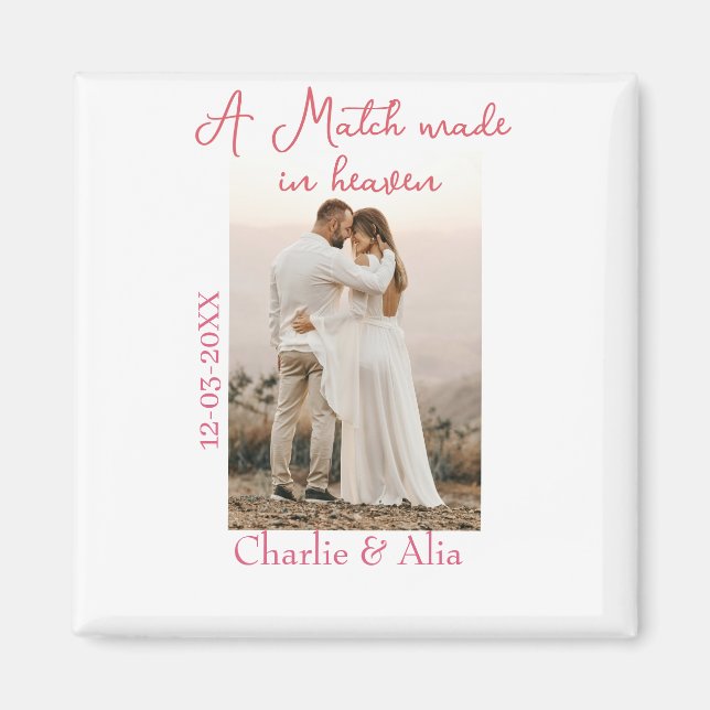 Aimant Une photo de mariage faite au ciel nom rose sim (Devant)