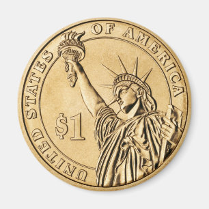 Aimant Une pièce de monnaie présidentielle du dollar 20