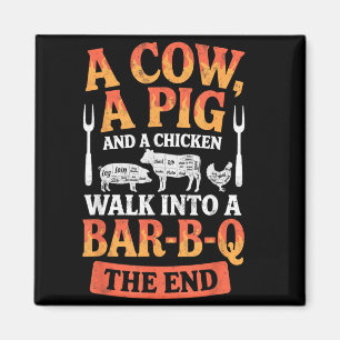 Aimant Une poule A g a Une vache entrent dans une blague