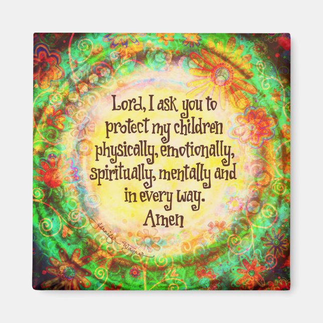 Aimant Une prière parentale illustrée (Devant)