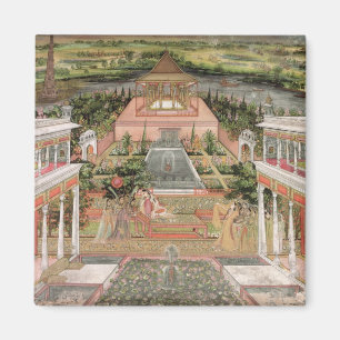Aimant Une princesse de Mughal dans son jardin (gouache