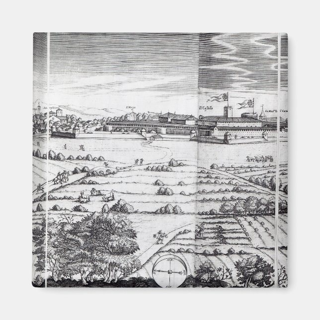 Aimant Une section d'une carte de Milan, 1640 (Devant)