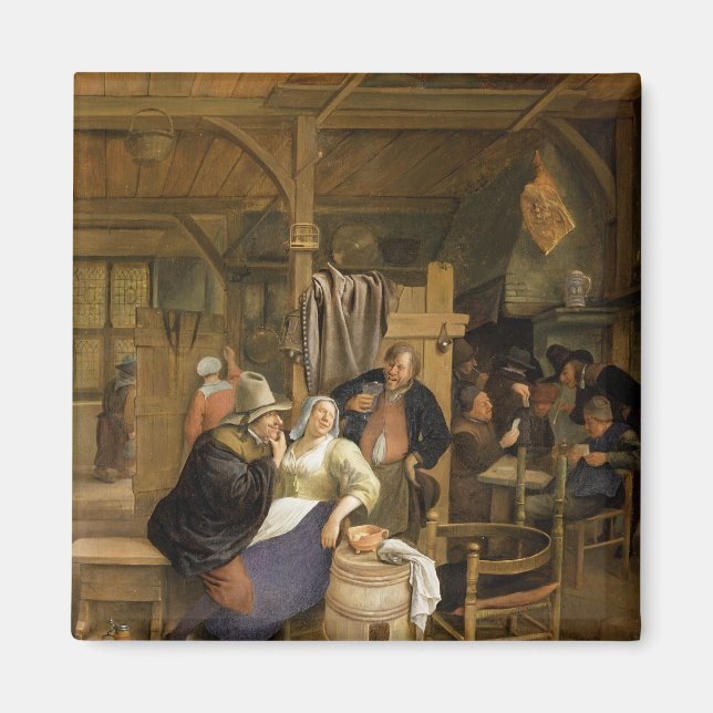 Aimant Une taverne intérieure avec des joueurs de cartes (Devant)