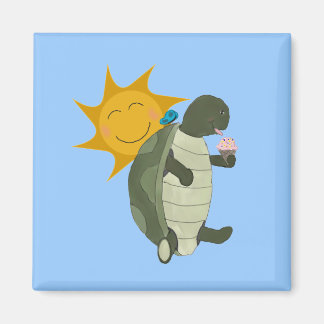 Aimant Une tortue mange de l'aimant de crème glacée