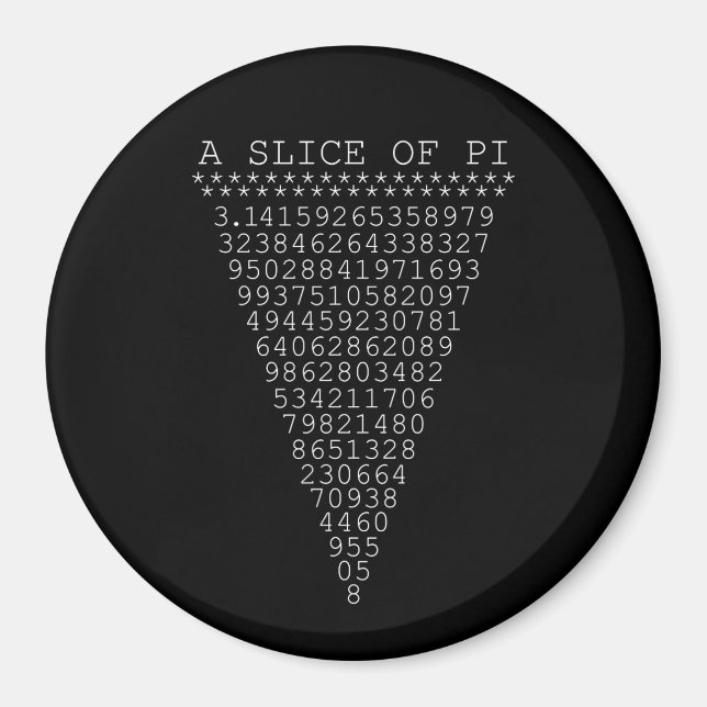 Aimant Une tranche typographique de Pi (Devant)