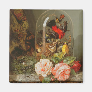 Aimant Une vie morte avec l'oiseau qui s'agite dans un dô