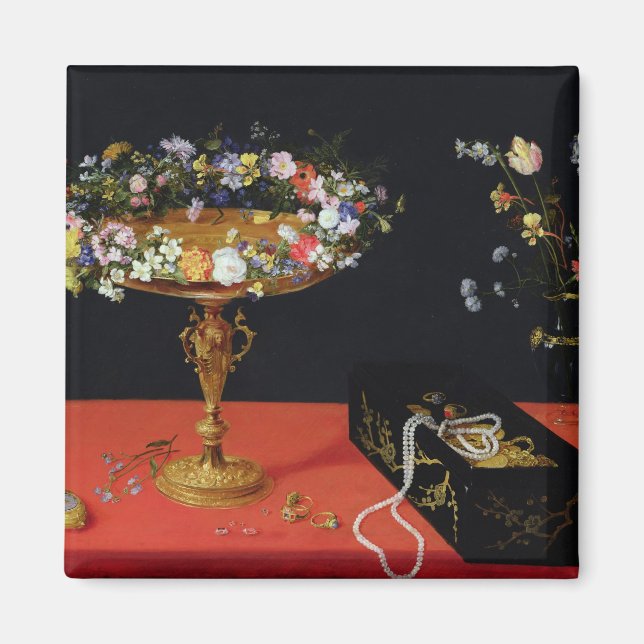 Aimant Une vie morte d'une Tazza aux fleurs (Devant)