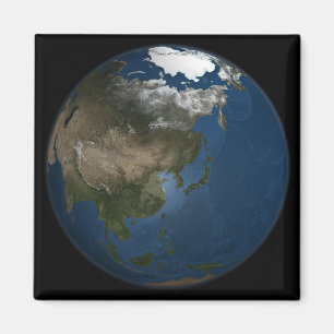 Aimant Une vue globale au-dessus de l'Asie avec la glace