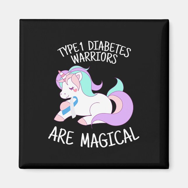 Aimant Unicorn Diabetes Warrior Gift  (Devant)