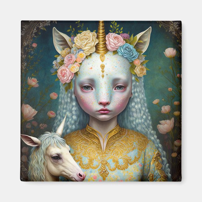 Aimant Unicorn Femme Imaginaire Art (Devant)