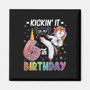 Aimant Unicorn Karate 6e anniversaire Six 6 ans Taekwo