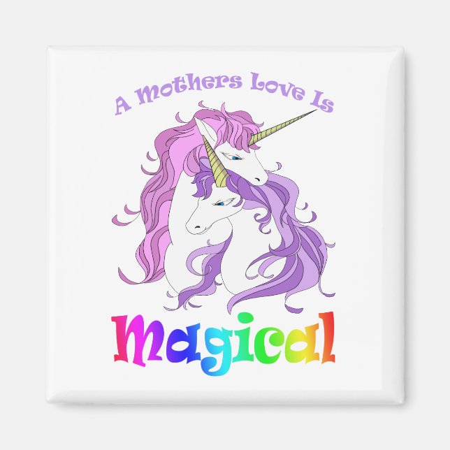 Aimant Unicorn Maman Une Mère L'Amour Est Magique (Devant)